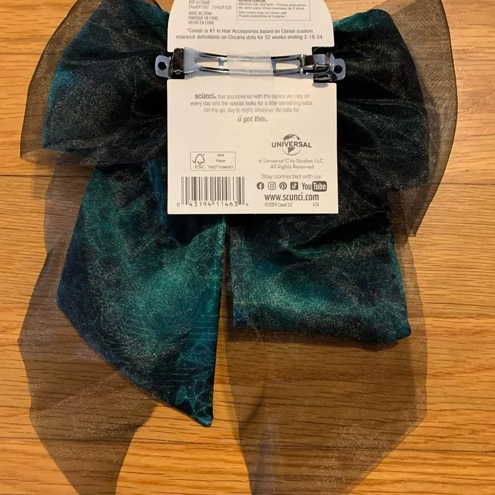 Wicked Teal and Black Sheer Bow